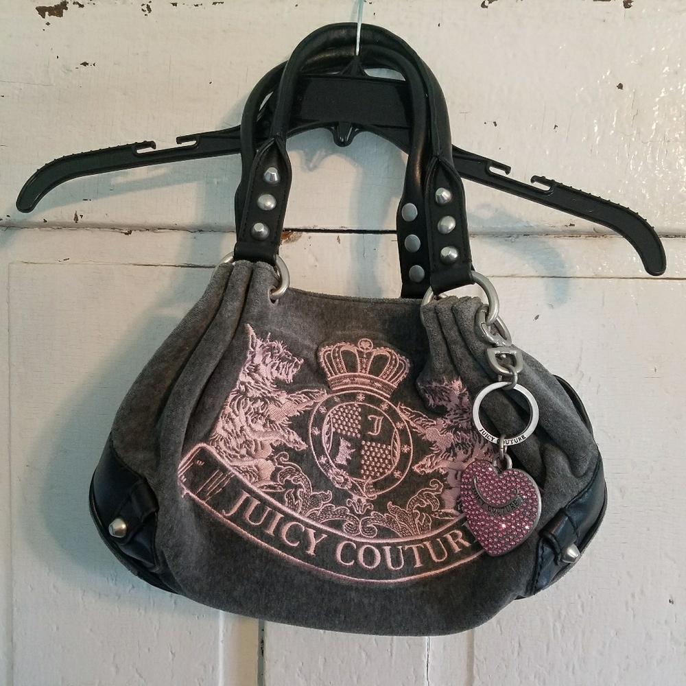 Juicy Couture Gray and Pink Handbag